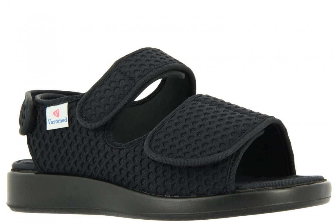 Varomed Unisex Verbandsandale mit Klettverschlüssen Lugano XXL in schwarz